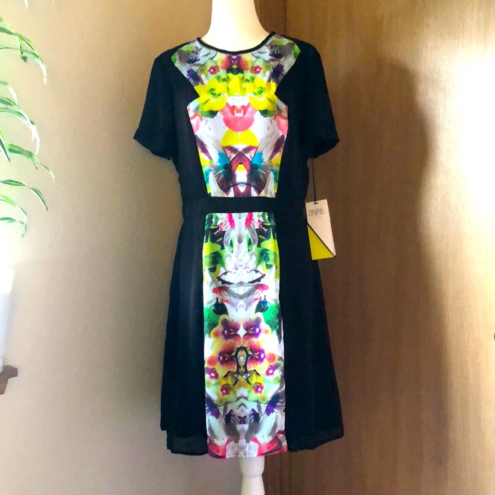 Prabal Gurung for Target A-Line Black Print Dress